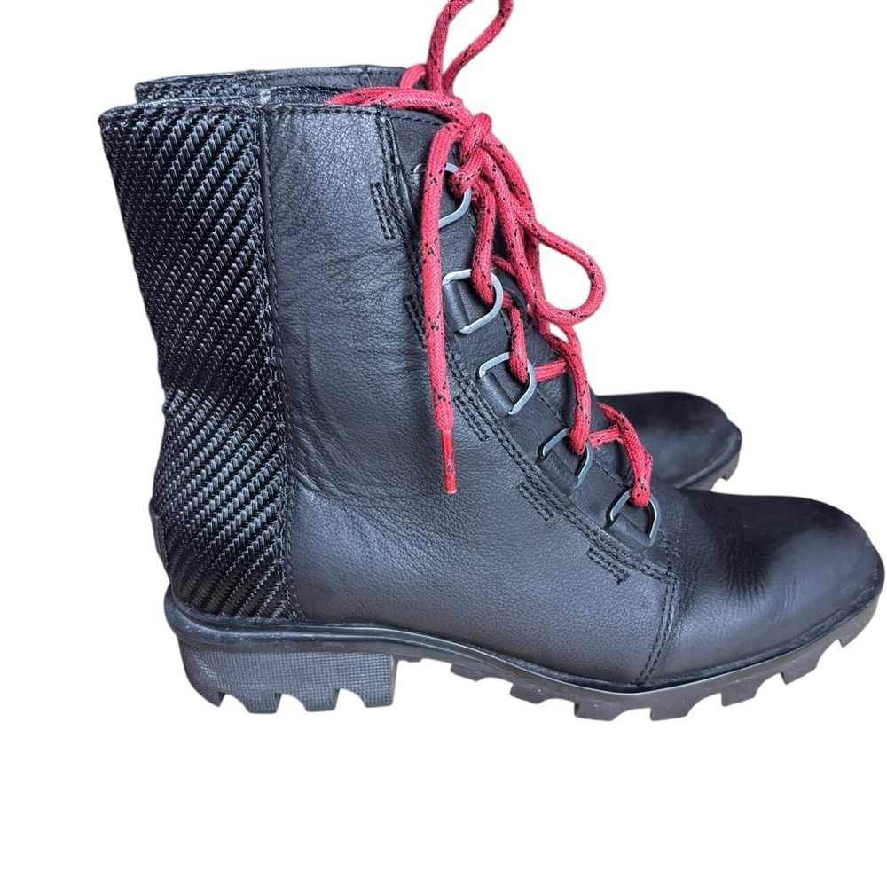 SOREL Phoenix Short Lace Waterproof Black Leather Boots – Women’s Sz 8 - Picture 5 of 11